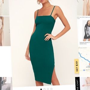Lulus emerald green body con dress